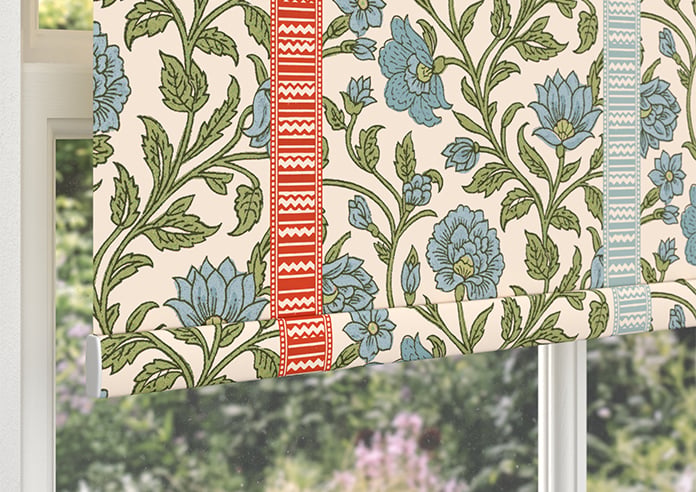 Petal & Block Latika Stripe, Neem - Roller Blind - Image 4